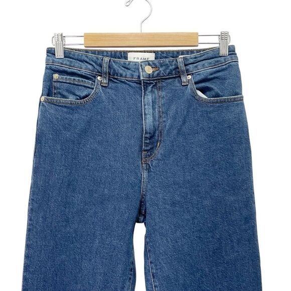 FRAME The Ruler Straight Leg Jeans in Written Blue Wash Size 29 High Rise Denim - Picture 5 of 12